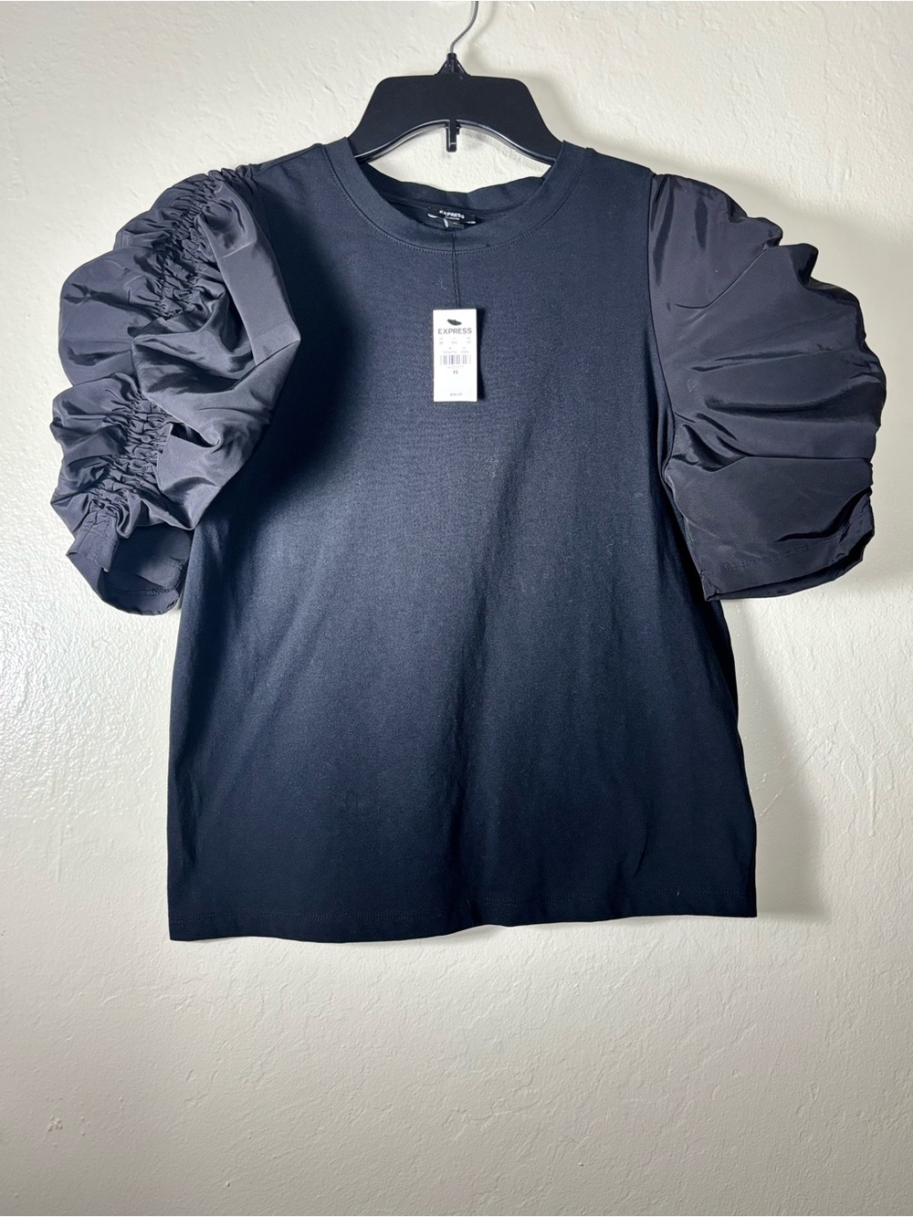 Express Black Puff Sleeve Tee